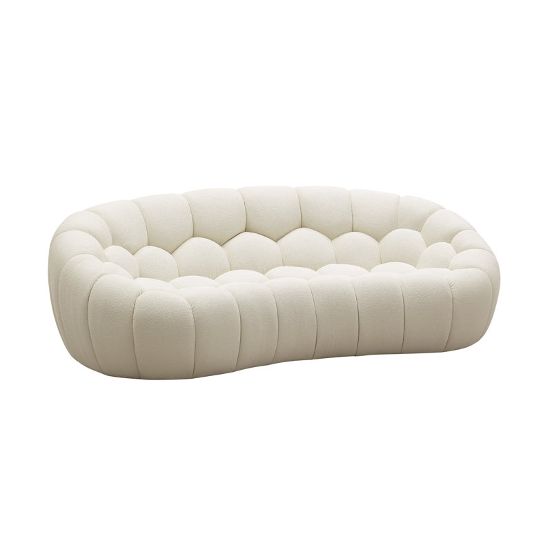 Causeuse moderne Blodget, 28.7" H x 86.6" W x 45.3" D, Blanc cassé