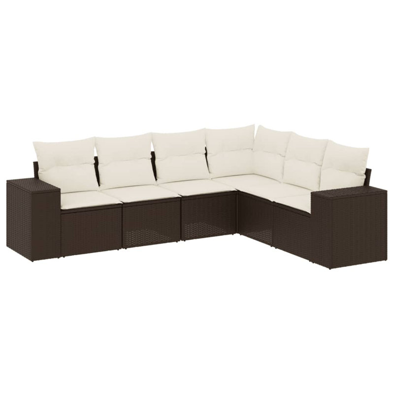 Vidaxl Garden Sofa Set Brown, Cream White