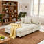 Chaise longue rembourrée en velours côtelé avec accoudoirs et coussins décoratifs-212234361-212234364