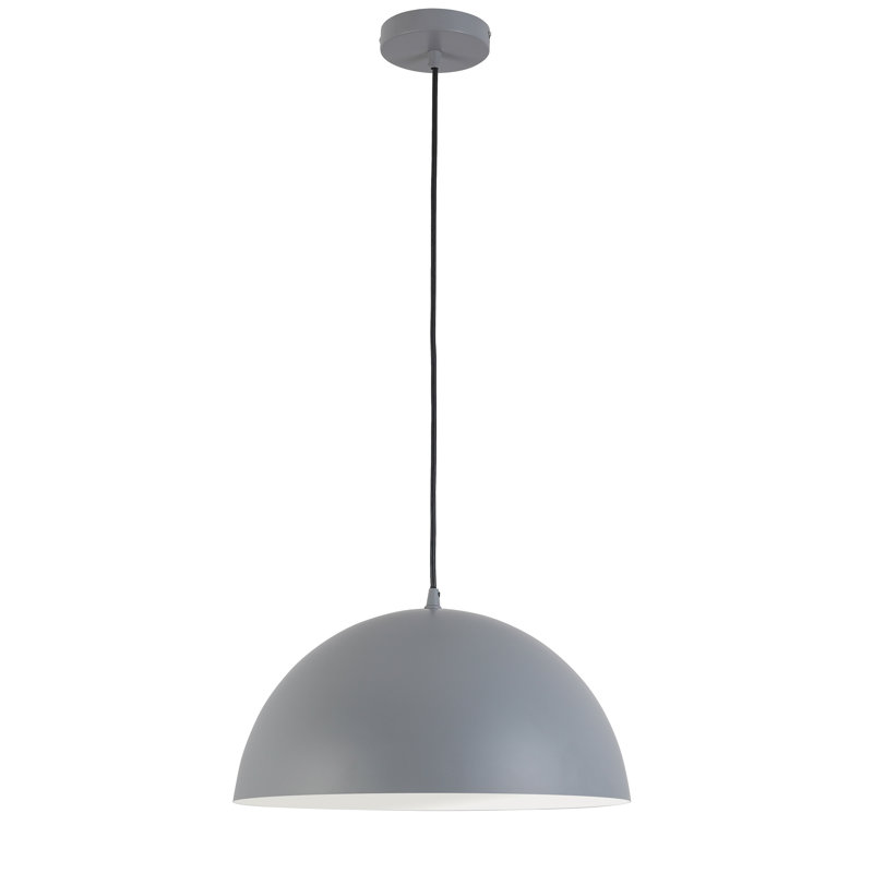 Kohin 1 - Light Gray Single Pendant, 8" H x 16" W x 16" D