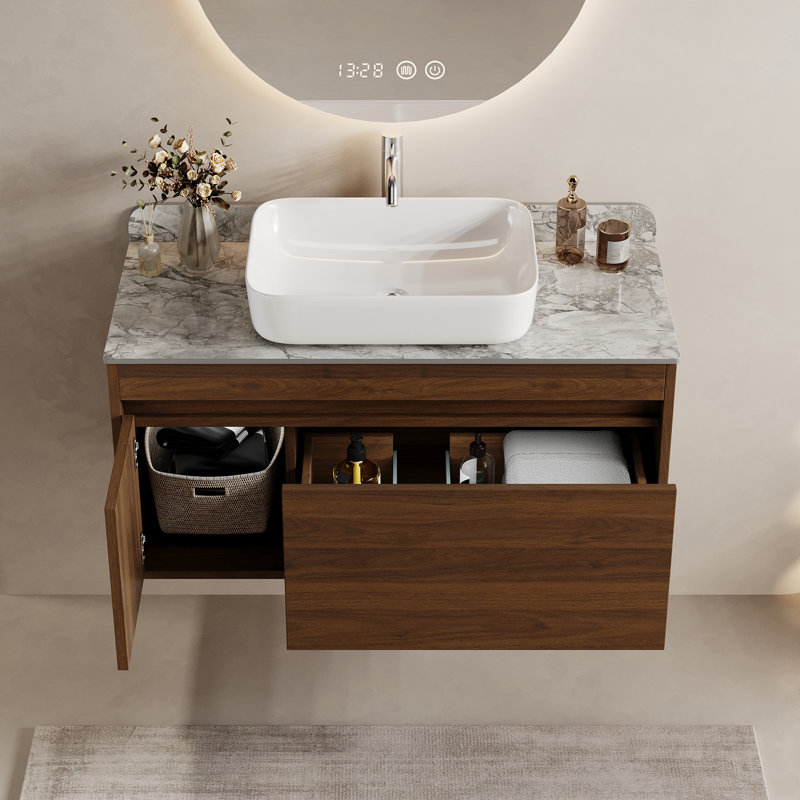 Meuble-lavabo moderne en marbre 36 po