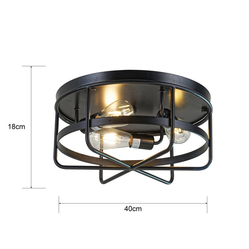 Plafonnier encastré 3 lumières 16 po