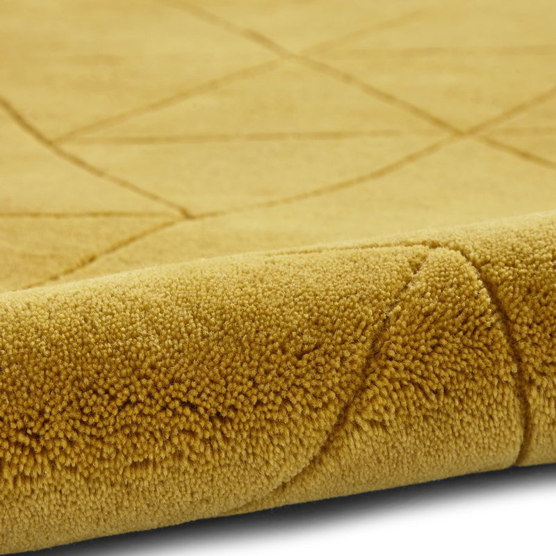 Tufted Wool Ochre Rug, Rectangle 120 x 170cm