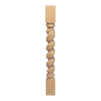 3-3/4" Wide x 35-1/4" High Red Oak Grape Island Leg. 1 Piece