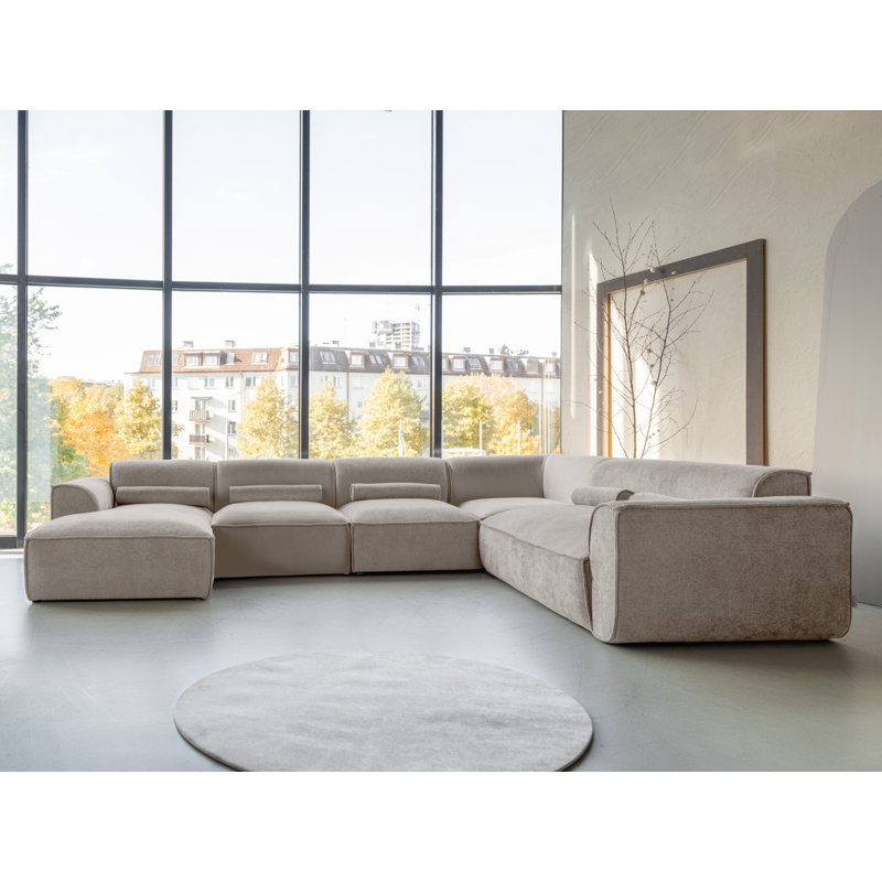 Flex Felix 8 Seater Corner Sofa , Right Hand Facing, Dark Beige