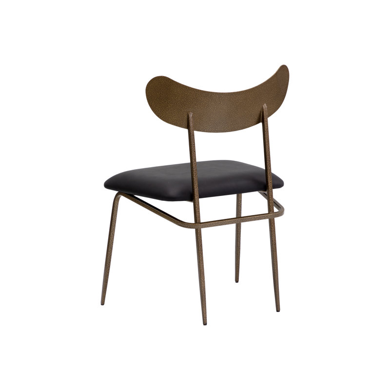 Bryton DINING CHAIR - Black, Black/Antique Brass