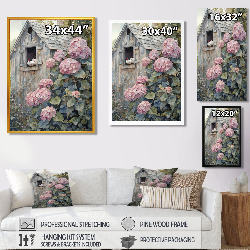 Dolcater - Floral Canvas Prints, 32" H x 16" W, Single Picture Framed Print, Black