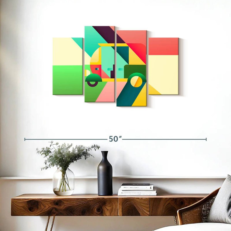 Mehar Abstract Rickshaw, 22" H x 36" W