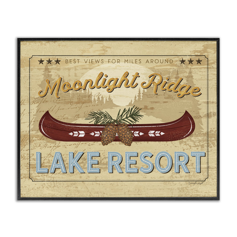 Dessin au jet de lune encadré par Moonlight Ridge Lake, design par Jennifer Pugh, H 11 po x l 14 po