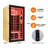 35.4" W x 35.4" D x 70.9" H Wood Single Person Far Infrared Sauna Room with 7 Heating Plates, LED Lights, Bluetooth Speakers, 1350W