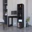 Bureau d'ordinateur avec bibliothèque à 4 niveaux et armoire à 1 porte Wengé