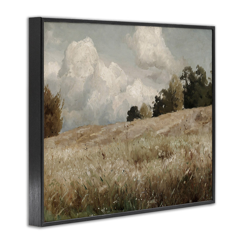 Art classique, giclée sur fond de paysage naturel par lettres et lignes, Giclée encadrée noir minuit