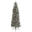 Home Heritage 7 Foot Slim Pine Prelit Flocked Artificial Christmas Tree