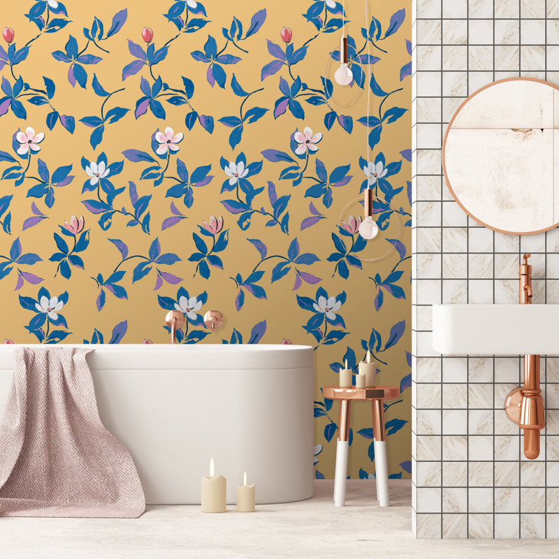 Paule Marrot Floral Wallpaper Double Roll, Goldenrod