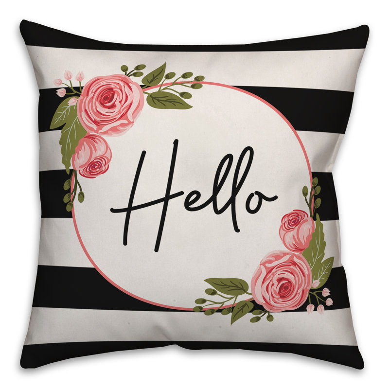 Coussin Hello Hello, 18 po x 18 po