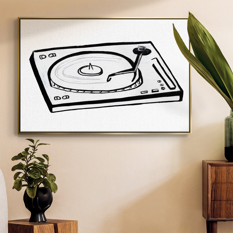 Esquisse en vinyle, H 25 po x l 37 po x P 2 po, Toile avec cadre doré