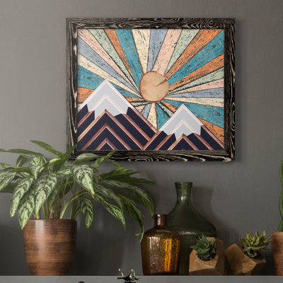 Paysage en bois - cadre photo, impression sur toile