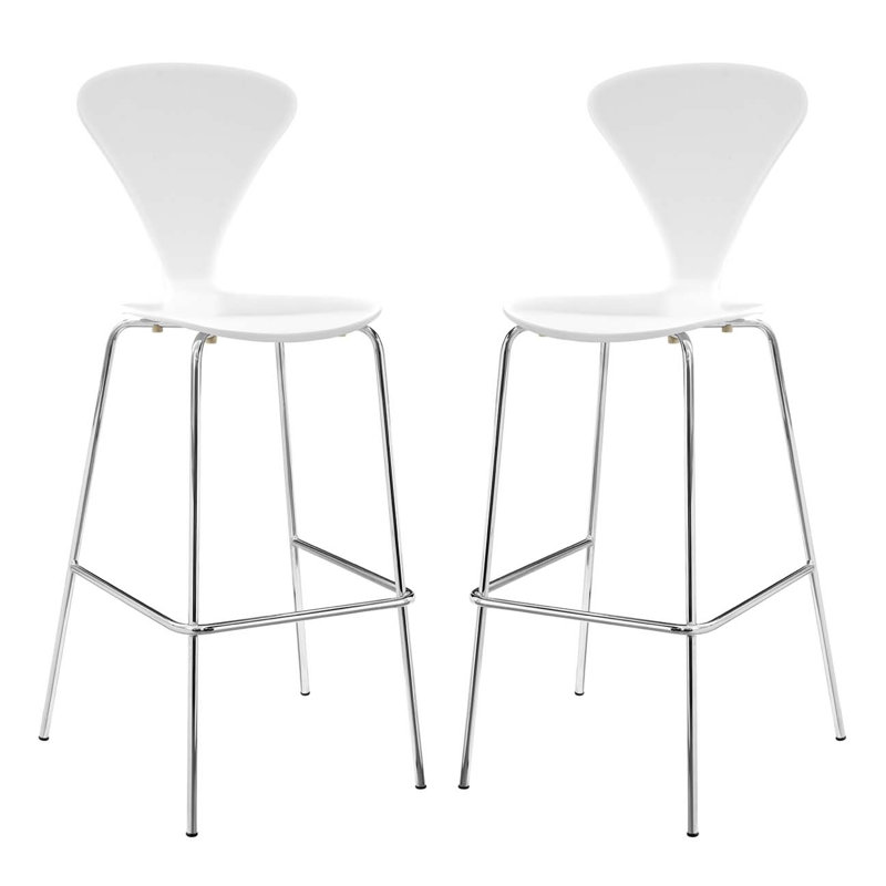 Ensemble de 2 tabourets de bar Passage, White