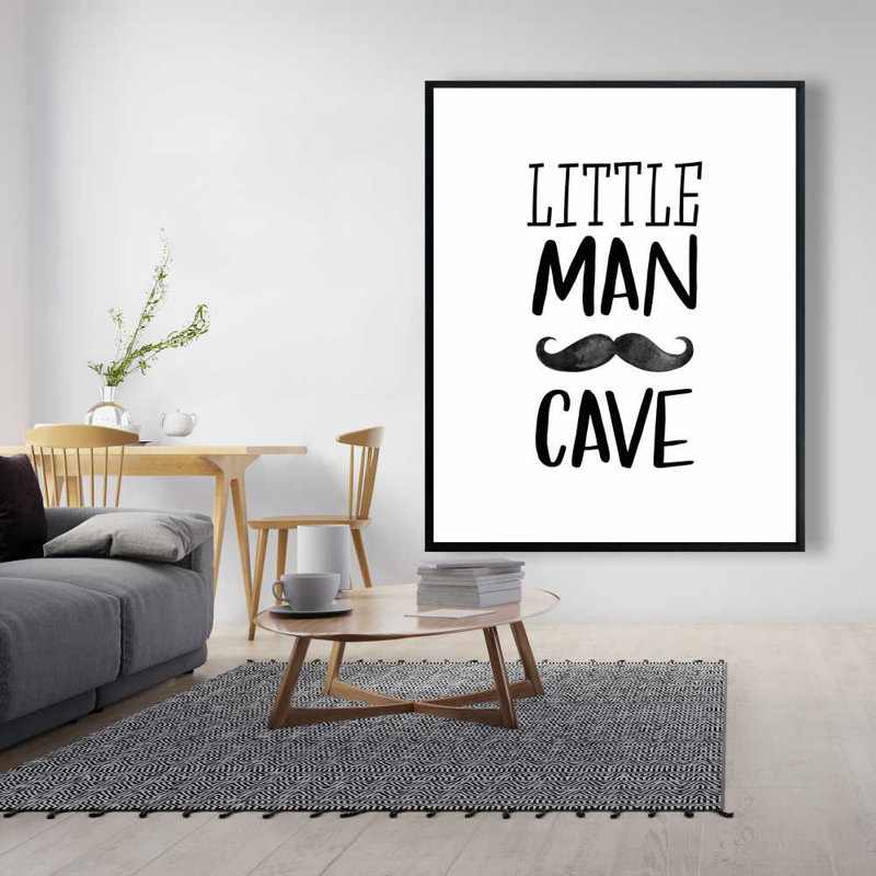 Little man cave - White Framed Canvas for Home Decor