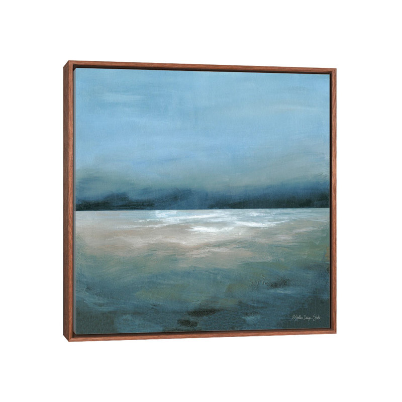 Dark Seascape by Stellar Design Studio - Painting on Canvas, 66.04 cm H x 66.04 cm W, Brown Floater Frame