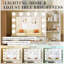Dressing Table With LED Mirror & Storage Stool, White Vanity Desk With 3-Color & Dimmable Lights