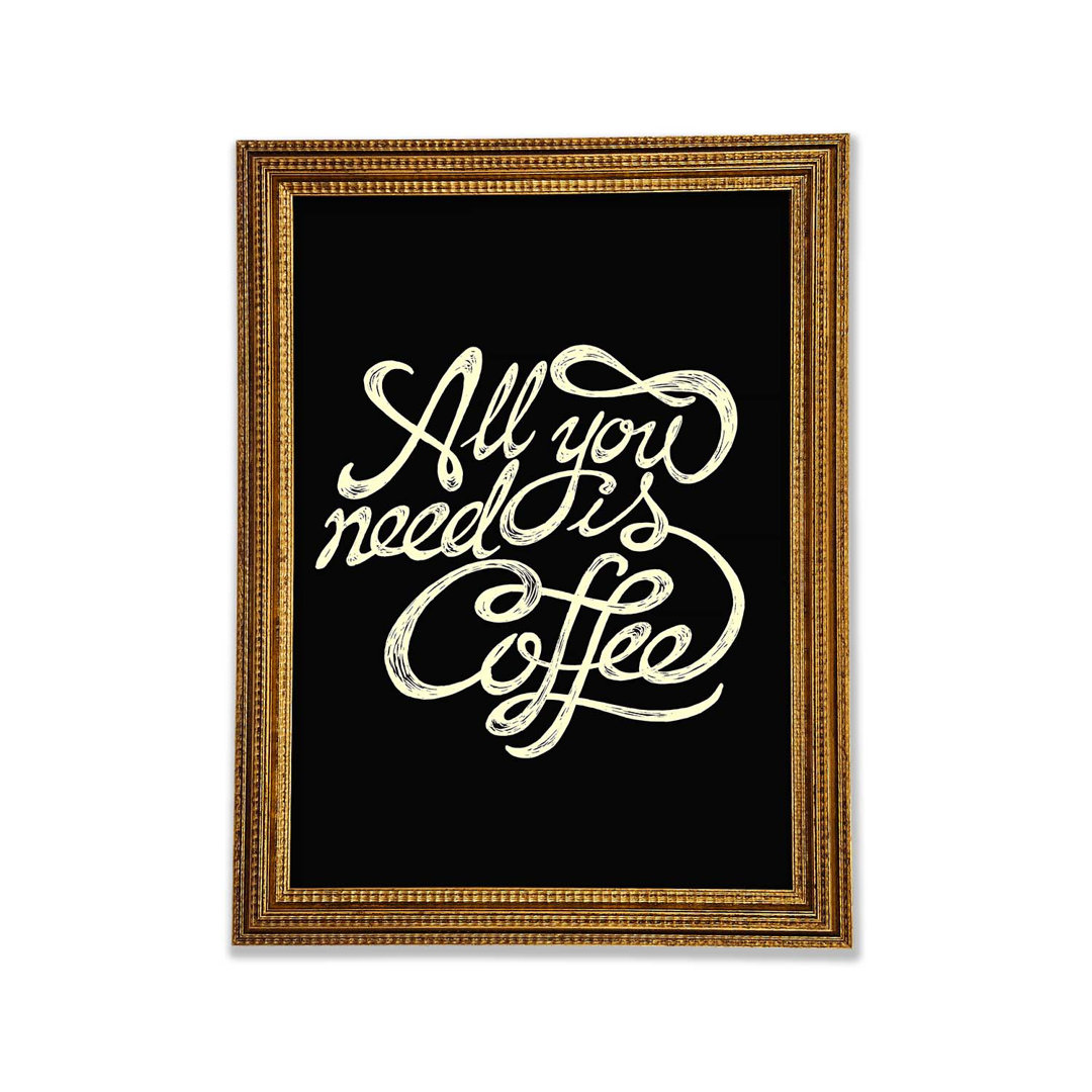 All You Need Is Coffee - Einzelbildrahmen Typografie