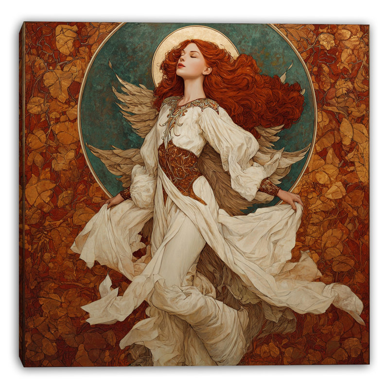 Art mural ange d'automne sur toile tendue