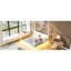Lit plateforme à baldaquin à DEL blanc pour les chambres à coucher, look moderne, lit sans assemblage, lattes de soutien, installation facile-1186983423