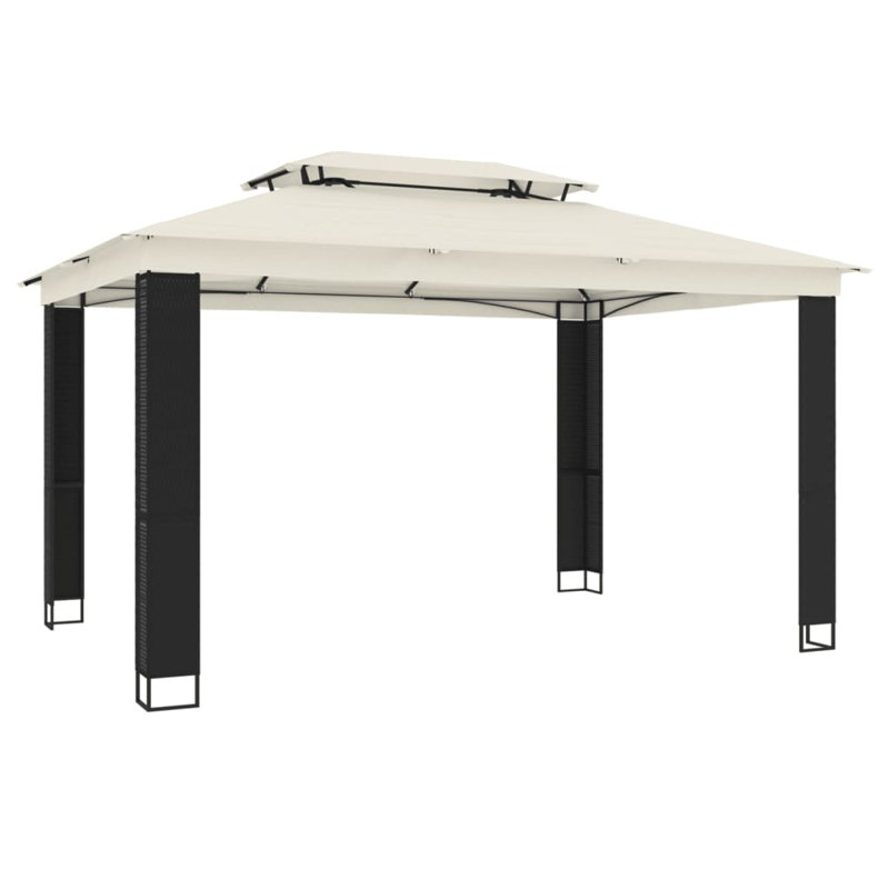 Chanikya 4m x 3m Powder Coated Steel Gazebo, Cream