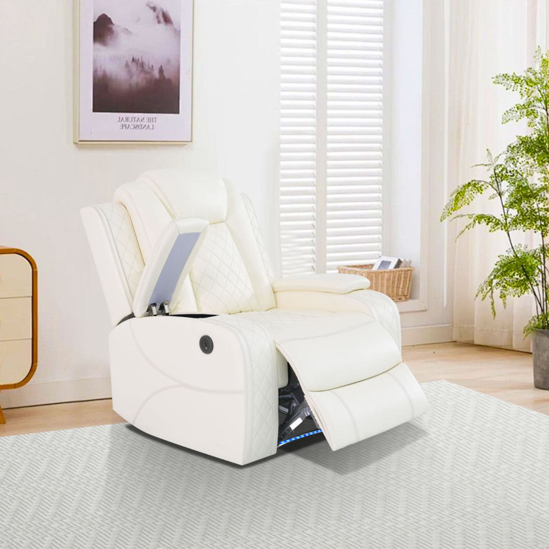 Fauteuil inclinable électrique avec lumière DEL, White