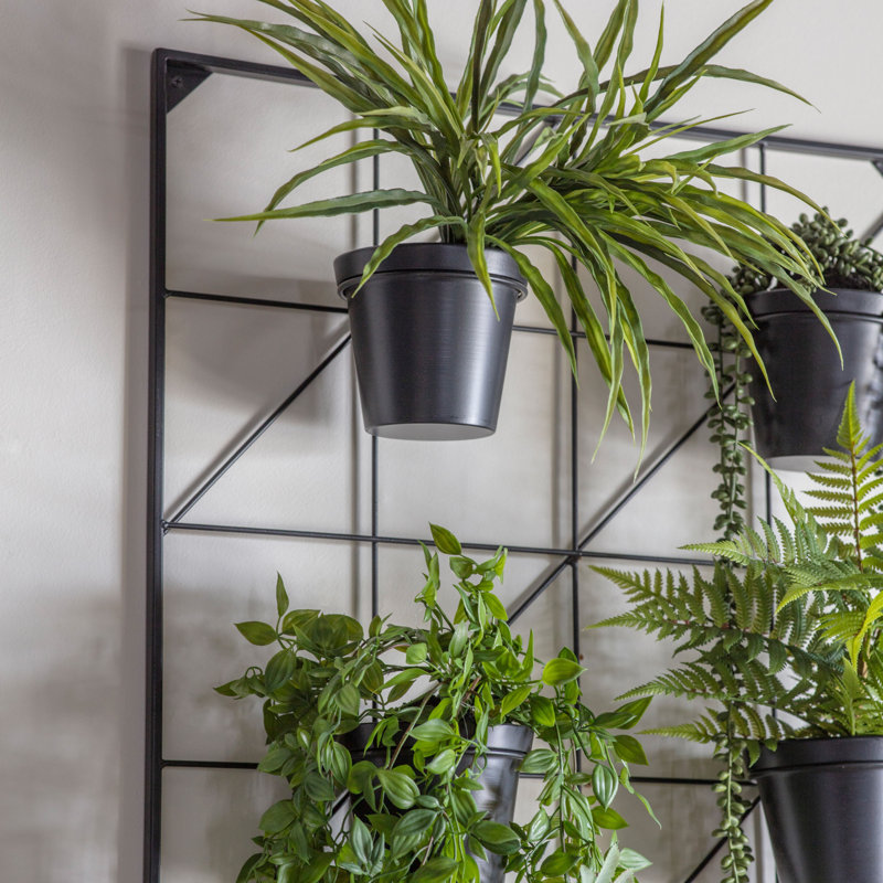 Wall Planter, 120cm H x 60cm W x 14.7cm D, Black