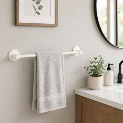 24-Inch Cream-Style Wall-Mounted Towel Rack, No Drilling Required