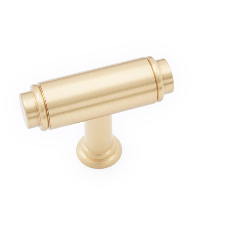 Poignée cylindrique 1 5/8 po, H 1,81 po x l 0,59 po x P 1,44 po, Laiton satiné