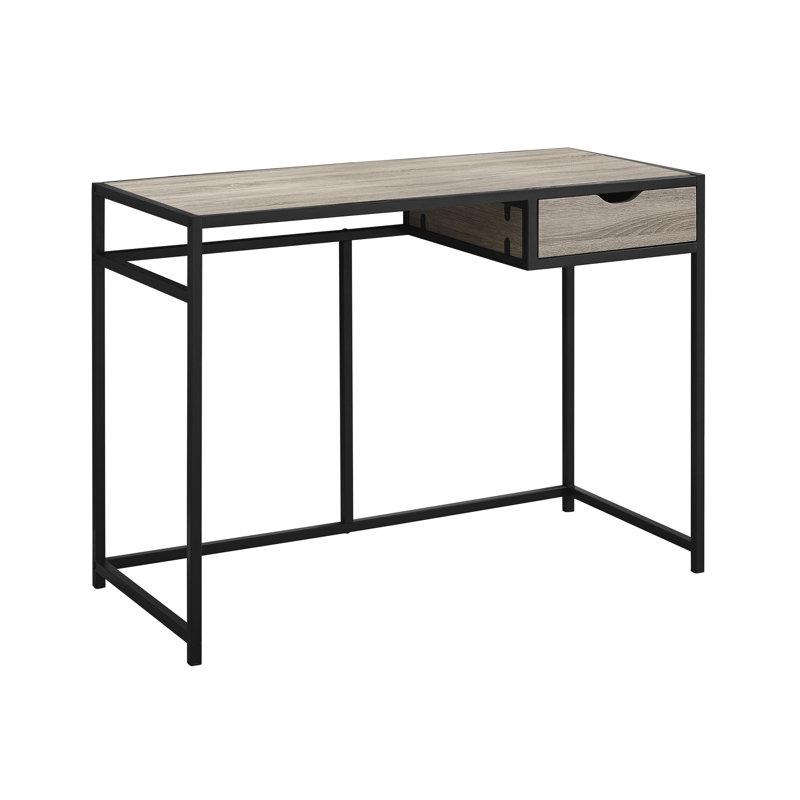 42" Metal Computer Desk, Taupe/Black