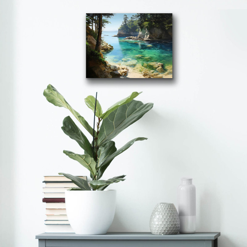Art mural en verre épique «Clear Water» par r3darch0n, H 12 po x l 16 po x P 0,13 po