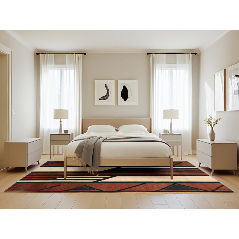 Machine Washable Turkish Brown Area Rug, Rectangle 5' x 8'