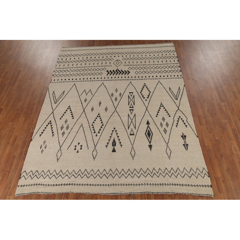 Tapis oriental marocain en laine fait à la main 8 x 10