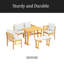 Ensemble de table de coin-repas en bois massif pour 6 personnes