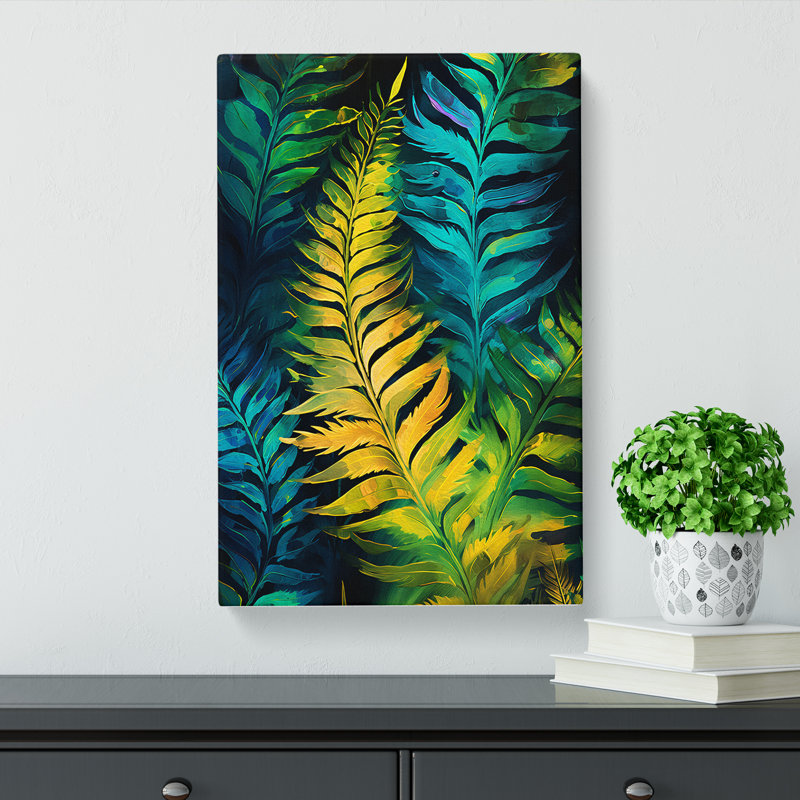 Fern Leaf Abstract - Wrapped Canvas Print, 76cm H x 50cm W x 3cm D