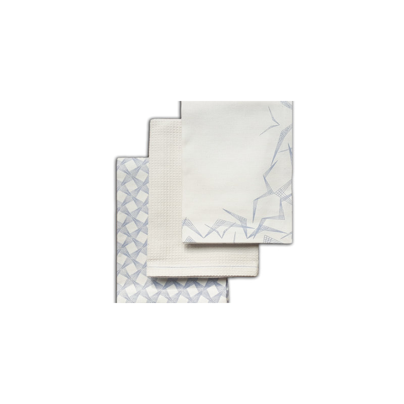 Thaksin Cotton Waffle Kitchen Towel, Blue