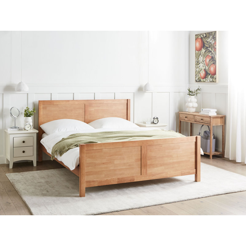 CHAMPAGNAT Solid Wood Bed, Brown, European Kingsize (160 x 200 cm)