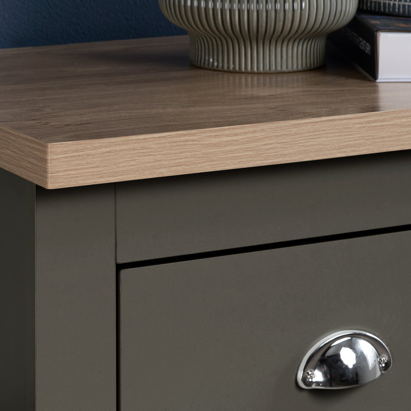 Napanoch 4 Drawer Chest, Dark Grey/Oak