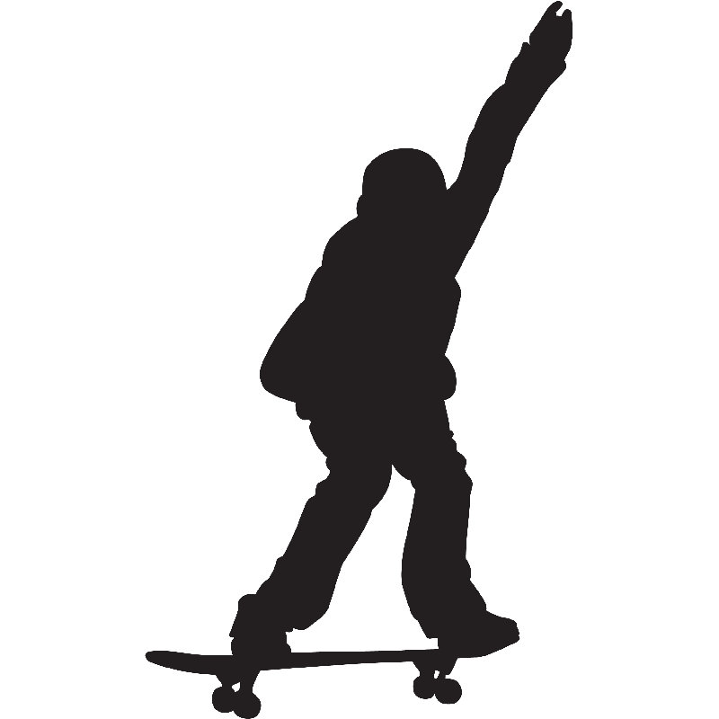 Adhésif décoratif Skateboard Silhouette X, H 36 po x l 21,5 po