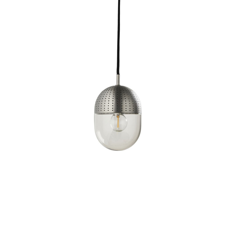 Dot Pendant (Medium), Satin Plated/Smoked, Satin Plated, 125.3" H x 4.7" W x 4.7" D