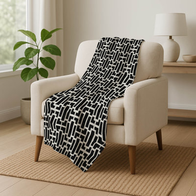 Addison Machine Washable Sherpa ASB916 Geometric Throw Blanket