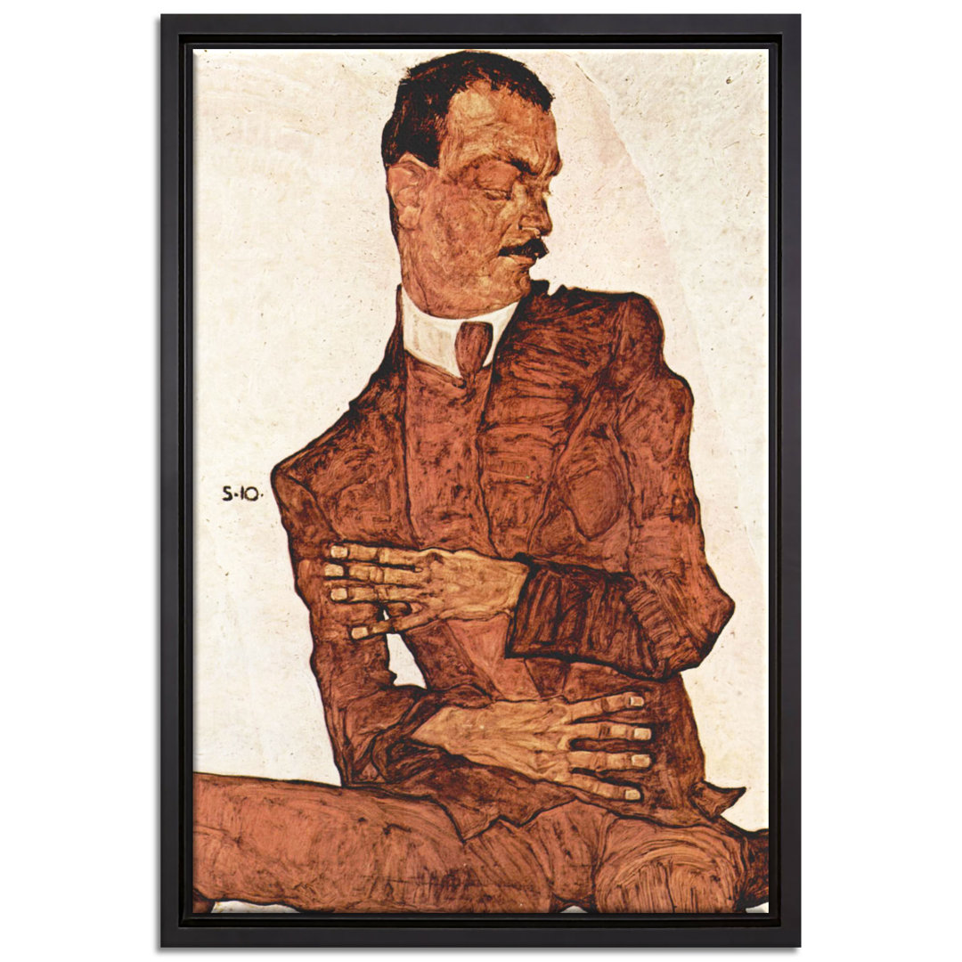 Gerahmtes Leinwandbild Portrait of Arthur Rössler von Egon Schiele