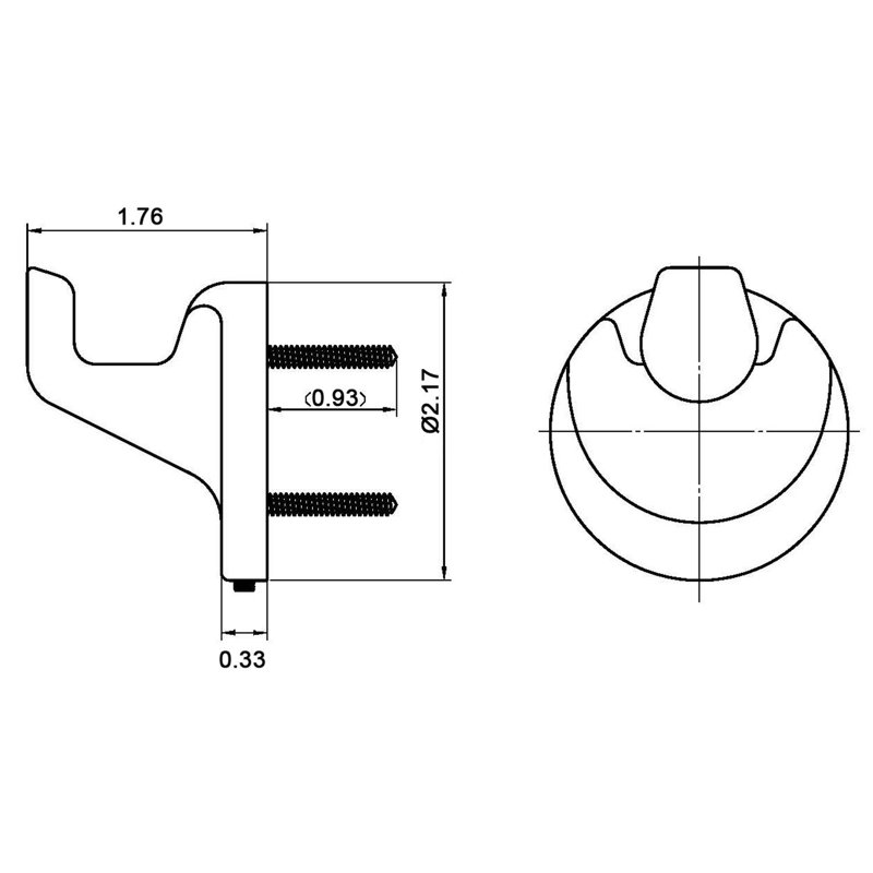 Bathroom Wall Mounted Robe Hook, Brushed Nickel