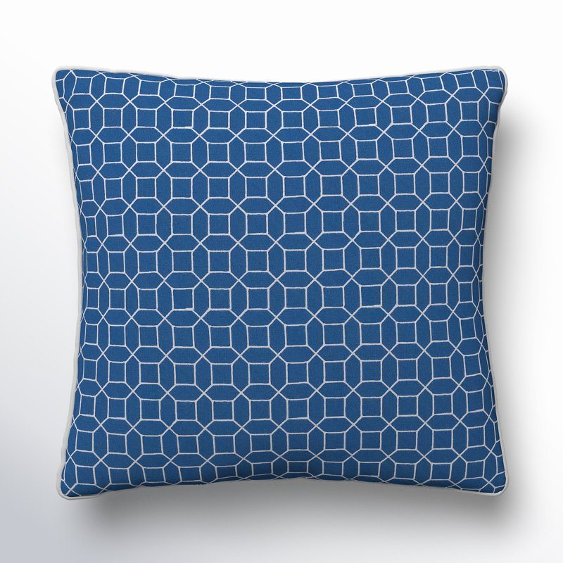 Geometric Cotton Pillow Cover, Down, 20" x 20"