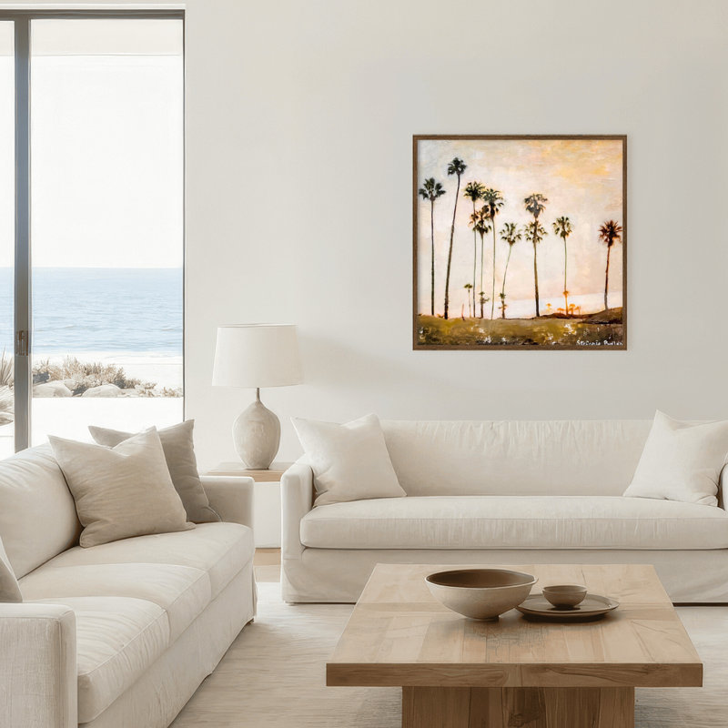 Golden Hour Glow Print by Stefanie Bales, 36" H x 36" W x 1.125" D, Brown, Framed Print