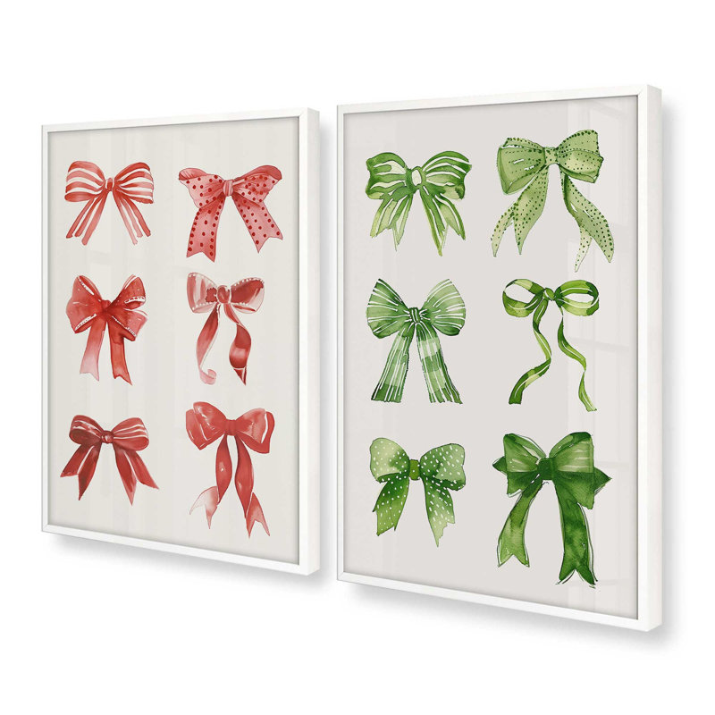 Merry Little Bows, reproduction d'art, Blanc opaque, H 17,5 po x l 27 po